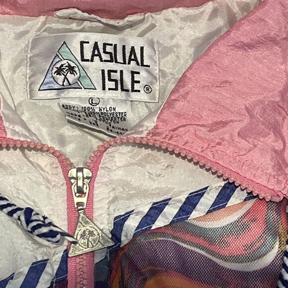 VGT 80s Windbreaker Womens Large Colorful Patchwork Barbiecore - Picture 2 of 4